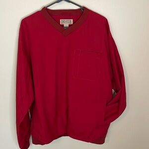 DULUTH TRADIN CO  Men's LG Red Bogey Windshirt V Neck Pullover‎ Golfing Active